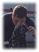 Rinsing eyes after OC Spray